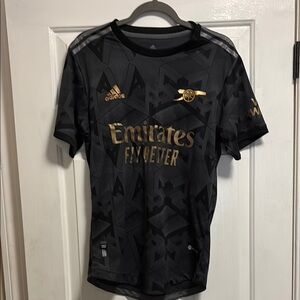 Adidas Black and Gold Soccer Jersey